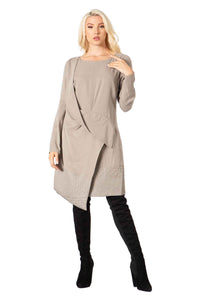 Brushed Woven Jacquard Quilted Wrap Dress Vertigo 
