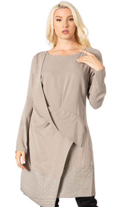 Brushed Woven Jacquard Quilted Wrap Dress Vertigo 