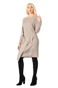Brushed Woven Jacquard Quilted Wrap Dress Vertigo 