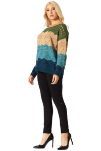 Rolling Stripe Drop Needle Sweater Vertigo