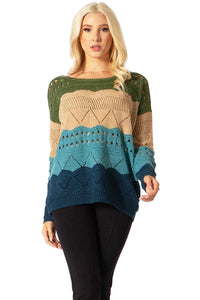 Rolling Stripe Drop Needle Sweater Vertigo