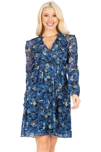 Faux Wrap Floral Knit Summer Dress Vertigo