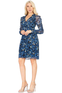 Faux Wrap Floral Knit Summer Dress Vertigo