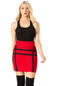 Bandage Zippered Back Skirt Vertigo 