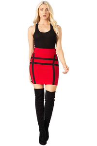 Bandage Zippered Back Skirt Vertigo 