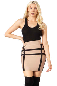 Bandage Zippered Back Skirt Vertigo 