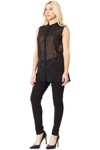 Studded Sleeveless Blouse Vertigo