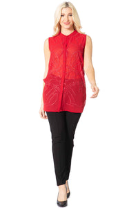 Studded Sleeveless Blouse Vertigo