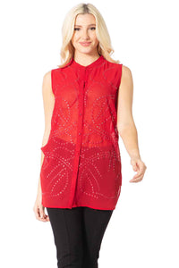 Studded Sleeveless Blouse Vertigo