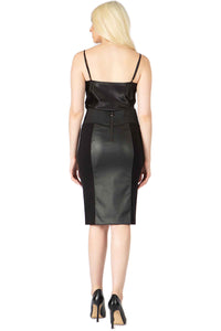 Smokin Ponte Stretch Leather Pencil Skirt Vertigo 