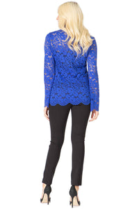 Collared Zip‐Up Lace Jacket Vertigo 