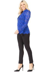 Collared Zip‐Up Lace Jacket Vertigo 