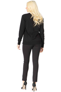 Faux-Pearl Beaded Crewneck Pullover Vertigo