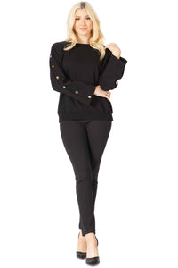 Convertible Sleeve Crewneck Pullover Vertigo