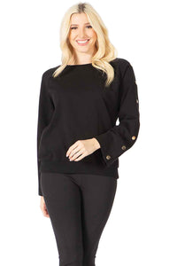 Convertible Sleeve Crewneck Pullover Vertigo