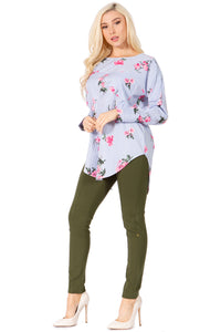 Floral-Print & Striped Long-sleeve Blouse Vertigo