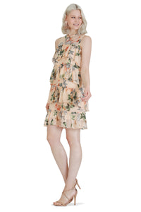 Tiered Floral Print Dress Vertigo 