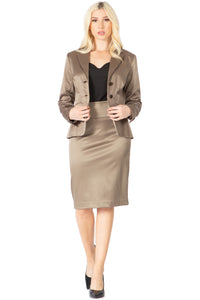 Majestic Sateen Two-Piece Skirt Suit Jacket Vertigo Collection