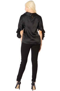 Crepey Silk Cape Collar Blouse Vertigo 