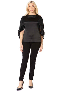 Crepey Silk Cape Collar Blouse Vertigo 