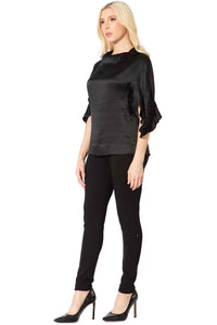 Crepey Silk Cape Collar Blouse Vertigo 