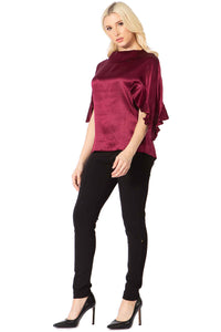 Crepey Silk Cape Collar Blouse Vertigo 