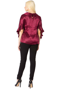 Crepey Silk Cape Collar Blouse Vertigo 