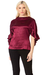 Crepey Silk Cape Collar Blouse Vertigo 