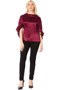 Crepey Silk Cape Collar Blouse Vertigo 