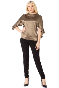 Crepey Silk Cape Collar Blouse Vertigo 