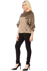Crepey Silk Cape Collar Blouse Vertigo 