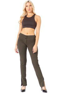 Skinny Leg Trousers with Zipper Slit Vertigo USA