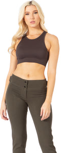 Skinny Leg Trousers with Zipper Slit Vertigo USA