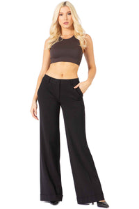 Woven Wide Leg Trousers with Pockets Vertigo USA