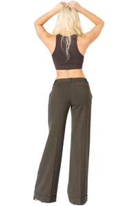 Woven Wide Leg Trousers with Pockets Vertigo USA