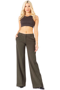 Woven Wide Leg Trousers with Pockets Vertigo USA
