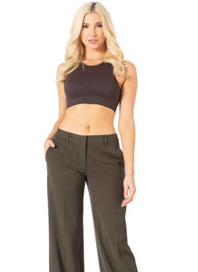 Woven Wide Leg Trousers with Pockets Vertigo USA